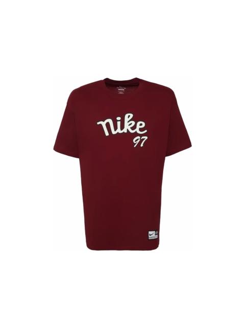 Nike Max90 Basketball Loose Fit T-shirt Dark Red/White
