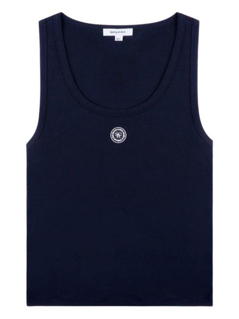 Sporty & Rich Baby logo-patch rib tank