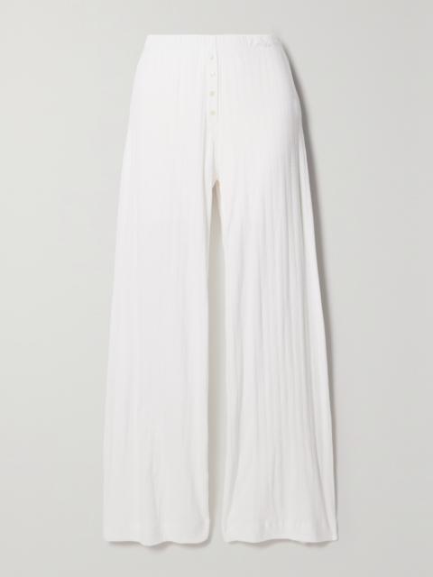 LESET Boxer Pointelle-knit Cotton Pants