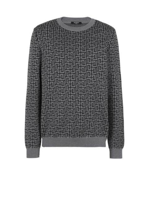 Wool jumper with Balmain monogram