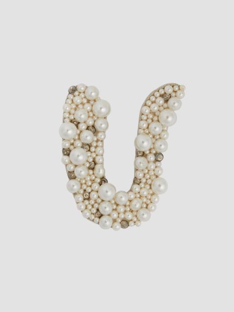 Erdem PEARL ALPHABET BROOCH U