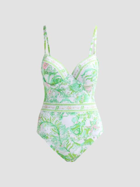 Lilly Pulitzer Women's Palma Ship To Shore One-Piece Swimsuit - Resort White