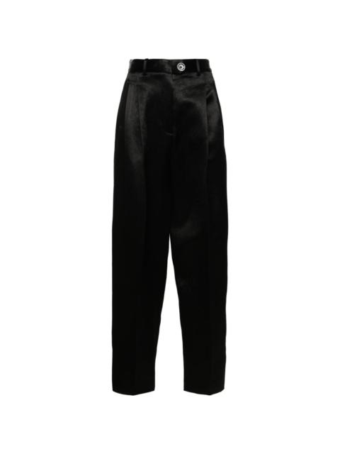 high-waist tapered trousers