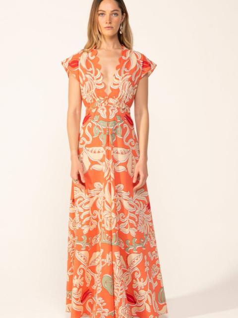 Poupette St Barth Long Dress Noreen - Orange Ritual