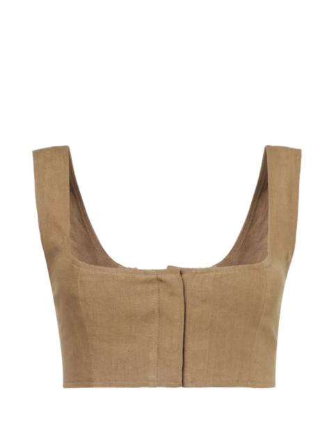 LE KASHA Jirja linen crop top
