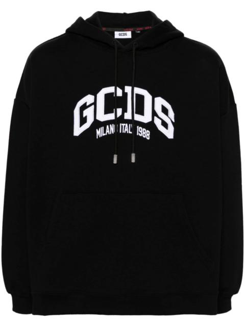 GCDS embroidered-logo cotton hoodie