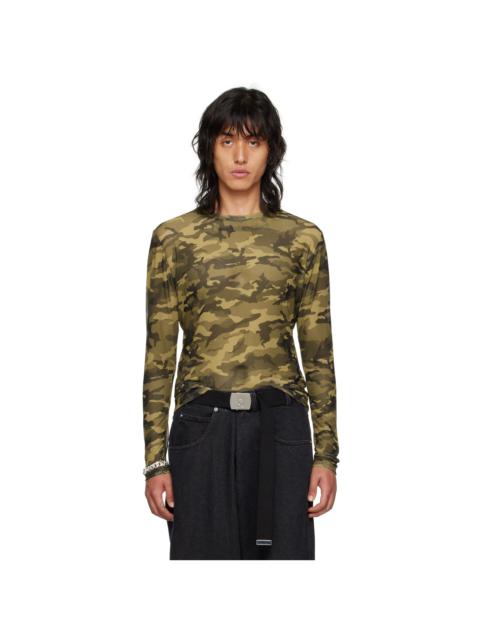 LU'U DAN Green Camouflage Long Sleeve T-Shirt