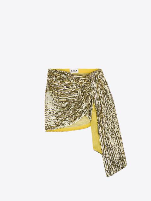 AREA WRAPPED SEQUIN MINI SKIRT