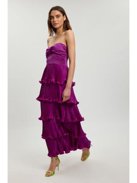 KAREN MILLEN Pleated Tiered Maxi Dress