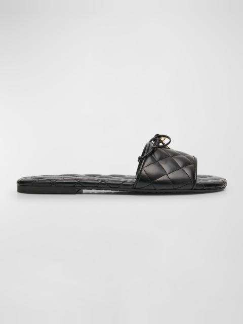 Jodie Quilted Bow Slide Sandals
