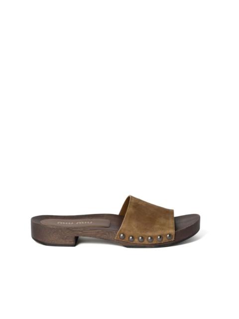 Miu Miu faded-suede clogs