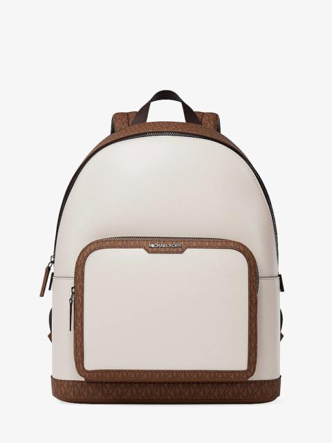 MICHAEL KORS Cooper Medium Pebbled Leather and Signature Logo Commuter Backpack