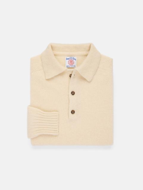 J. PRESS MADE-IN-SCOTLAND WHITE SHAGGY DOG POLO - CLASSIC FIT