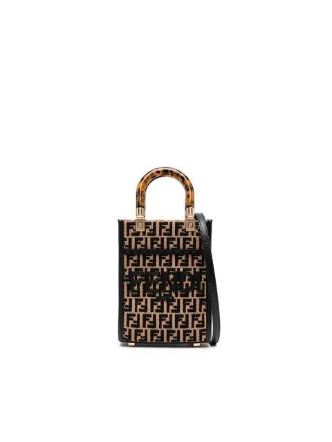 FENDI FF-motif raffia crossbody bag