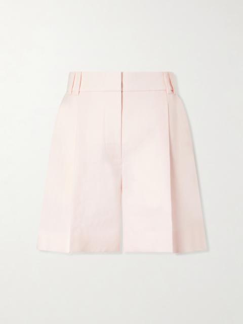 Another Tomorrow Pleated Linen Shorts