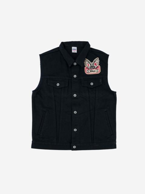 Iron Heart IHV-IHxDM-01 Iron Heart x DicE x Giulio Miglietta Collaboration 21oz Non-Fade Denim Type III Vest wi