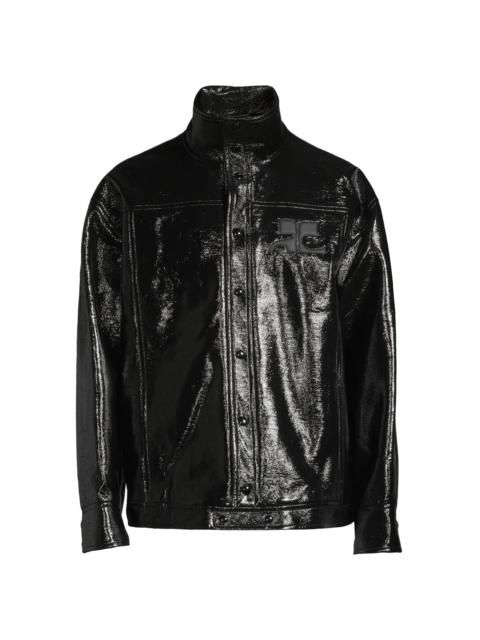 courrèges Men's Iconic Vinyl Oversize Jacket - Black
