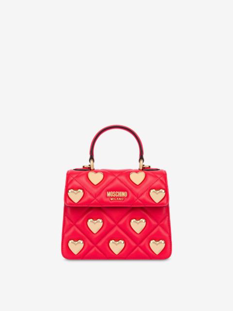 HEART STUDS QUILTED HANDBAG