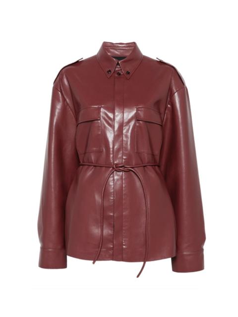 Nanushka belted button-down shirt