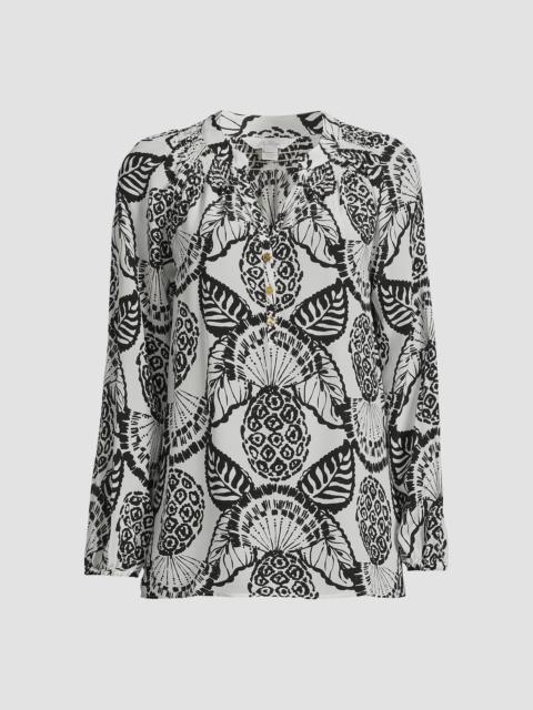 Lilly Pulitzer Women's Elsa Silk Print Top - Coconut Pineapple