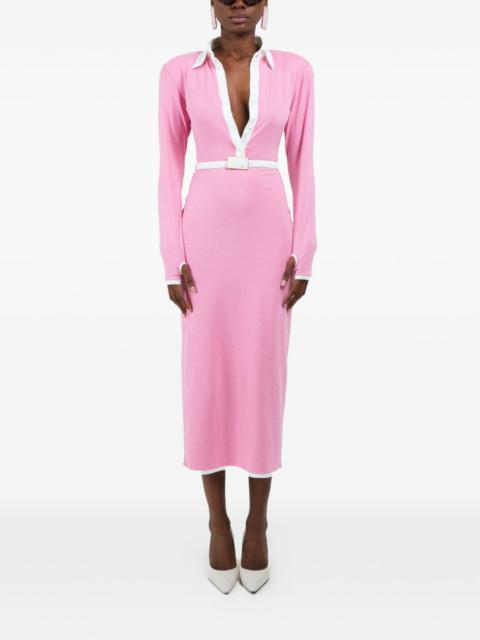 ROWEN ROSE long-sleeves maxi polo dress