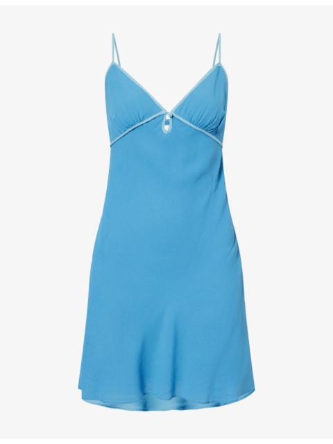 Reformation Rimona V-Neck Crepe Mini Dress