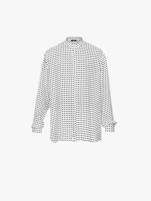 Balmain Oversized white cuprammonium rayon shirt with black polka-dots