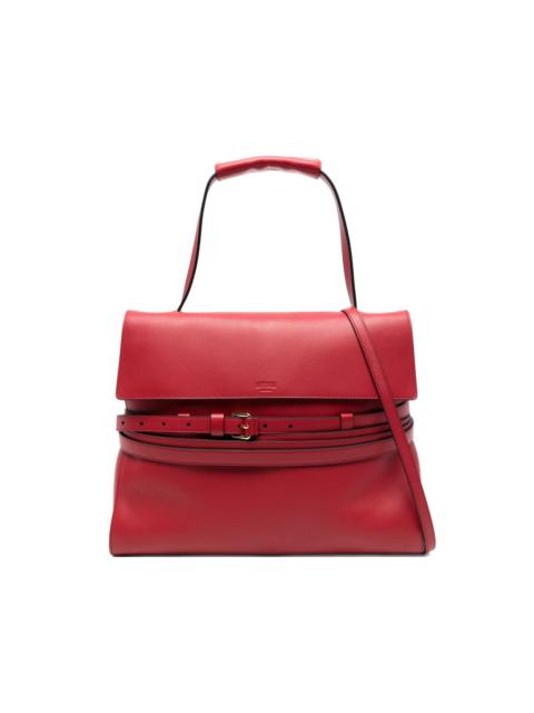 Moschino buckle strap leather tote bag