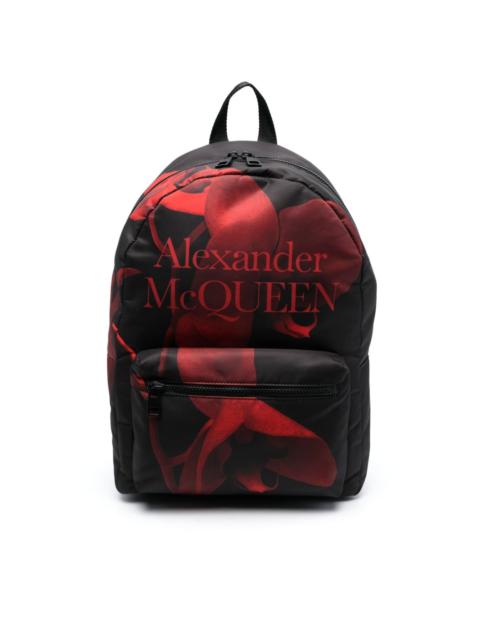 logo abstract-pattern print backpack