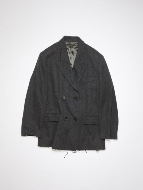 Double-breasted wool jacket - Grey/black