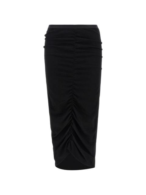 Valentino draped-asymmetrical midi skirt