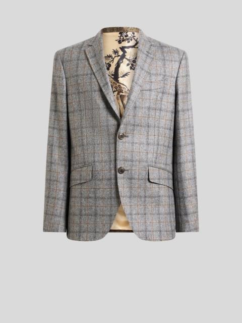 Etro SINGLE-BREASTED WOOL JACKET WITH CHECK MOTIF