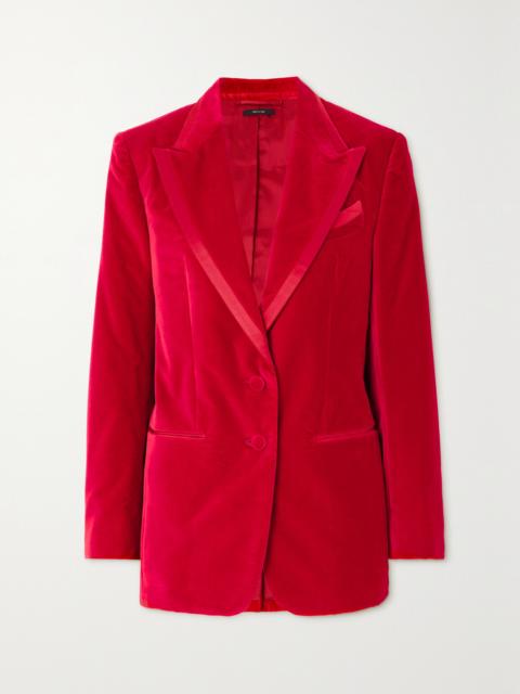 TOM FORD Silk-trimmed Cotton-velvet Blazer