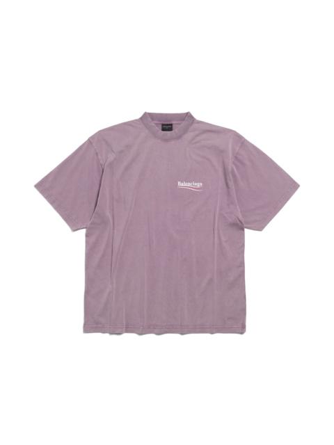 BALENCIAGA Men's Political Campaign T-shirt Medium Fit in Faded Purple