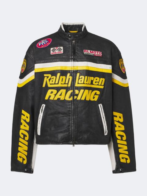 Polo Ralph Lauren Patch-appliqué leather jacket
