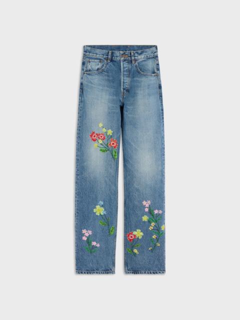 CELINE embroidered boyfriend jeans 001 in denim