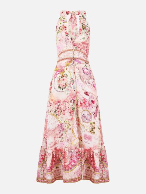 CAMILLA RUFFLE NECK HALTER DRESS JOURNAL DE VOYAGE