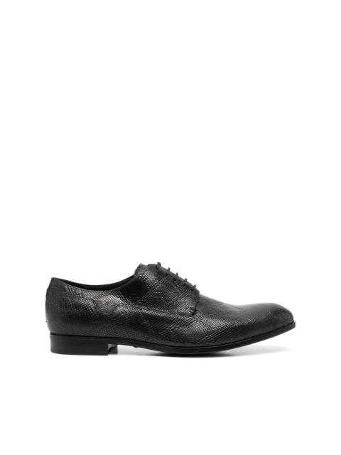 EMPORIO ARMANI snakeskin-effect leather lace-up shoes