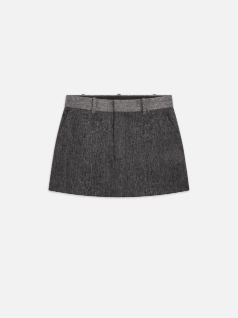FRAME Tweed Suiting Skirt in Check Multi