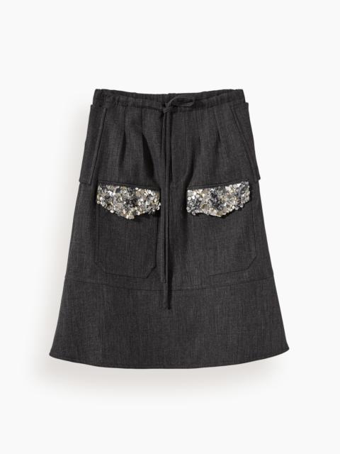 Plan C Skirt in Melange Black and Grey