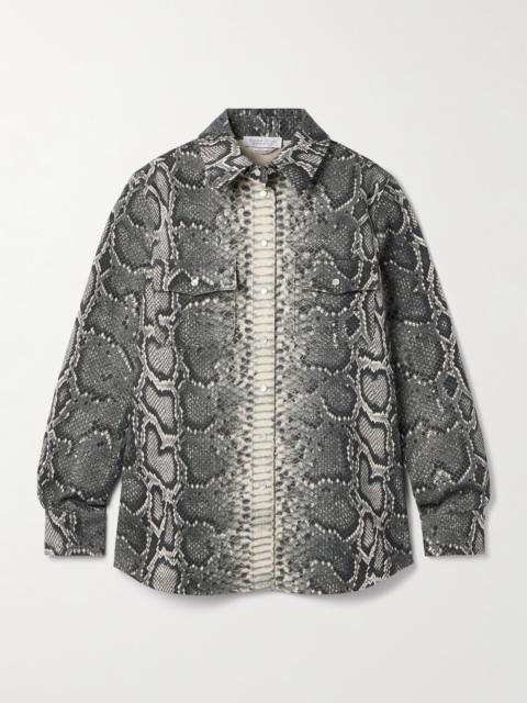 GABRIELA HEARST John Austin Snake-print Recycled Denim Shirt