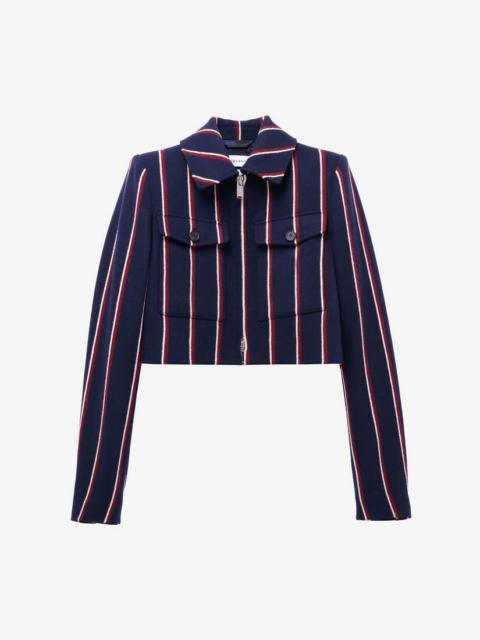 Alexander McQueen College Stripe Cropped Jacket