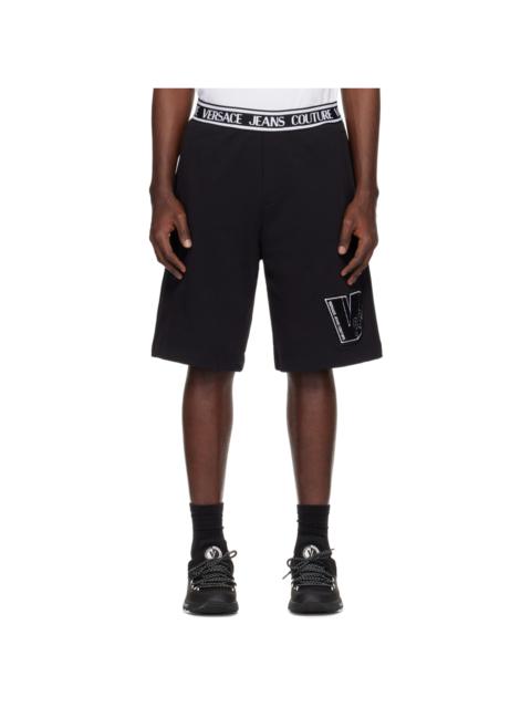 VERSACE JEANS COUTURE Black V-Patch Shorts