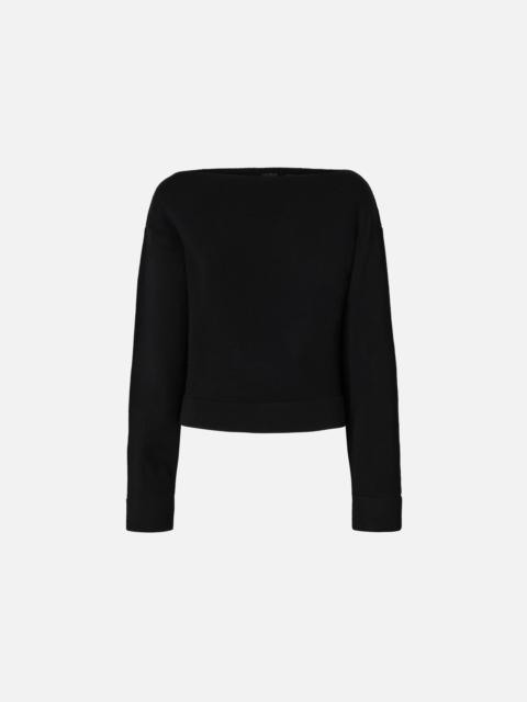 PINKO WOOL SWEATER WITH BOAT NECKLINE