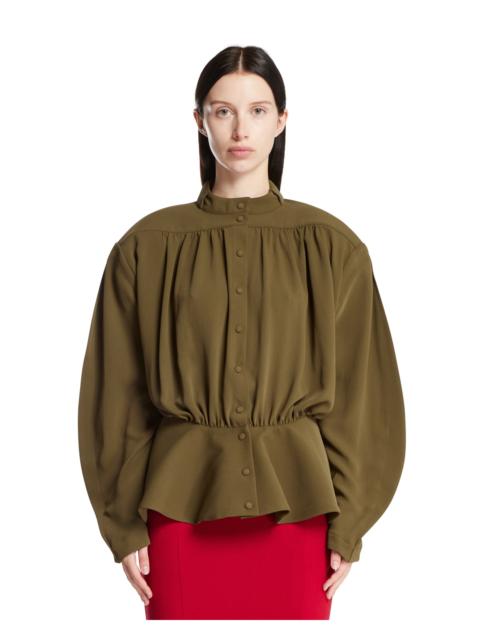 MUGLER Green Re/edit Peplum Top