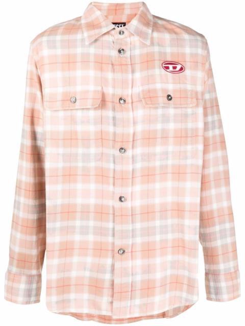 Diesel logo-patch patterned shirt