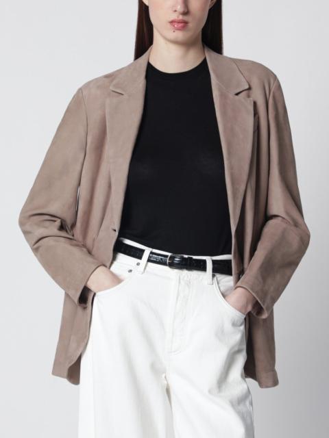 Brunello Cucinelli Light brown suede single-breasted blazer