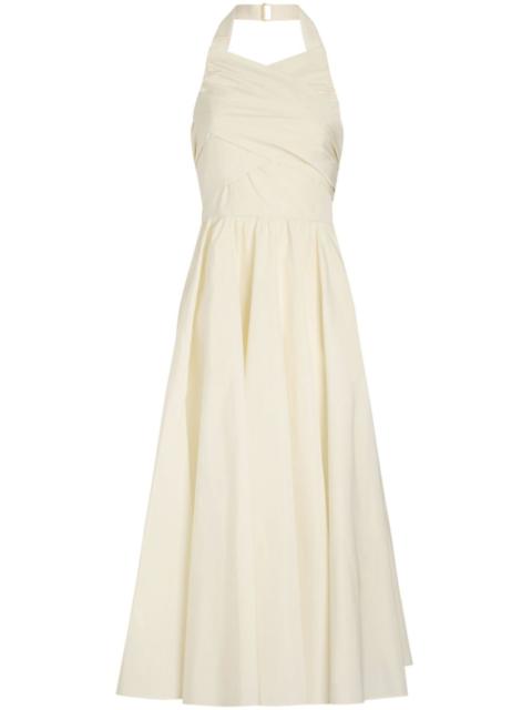 PATOU pleated recycled polyester halter neck dress