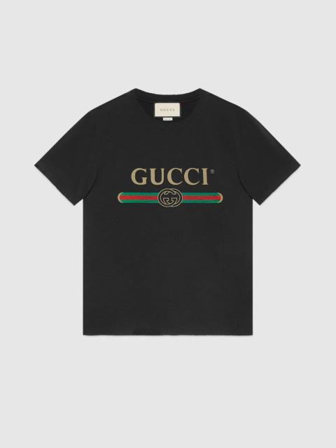 GUCCI Oversize washed T-shirt with Gucci logo