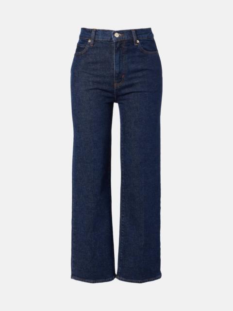 FRAME Cropped high-rise wide-leg jeans